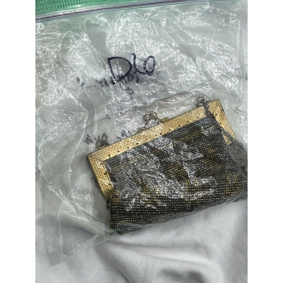 Antique Edwardian 1900s French Steel Mesh Purse Art Nouveau Silver Gold Tone - Picture 11 of 11